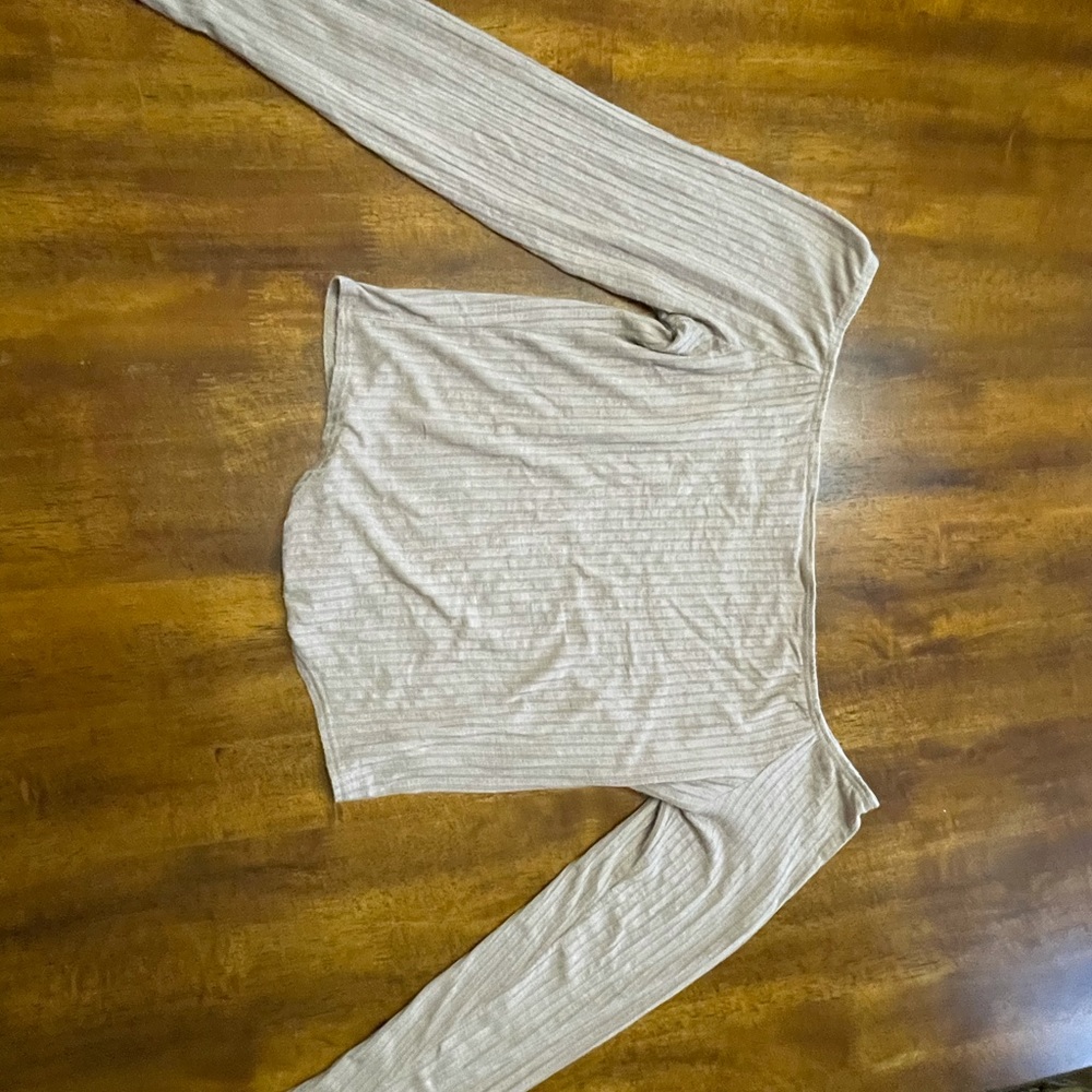 Over the shoulder long sleeve shirt